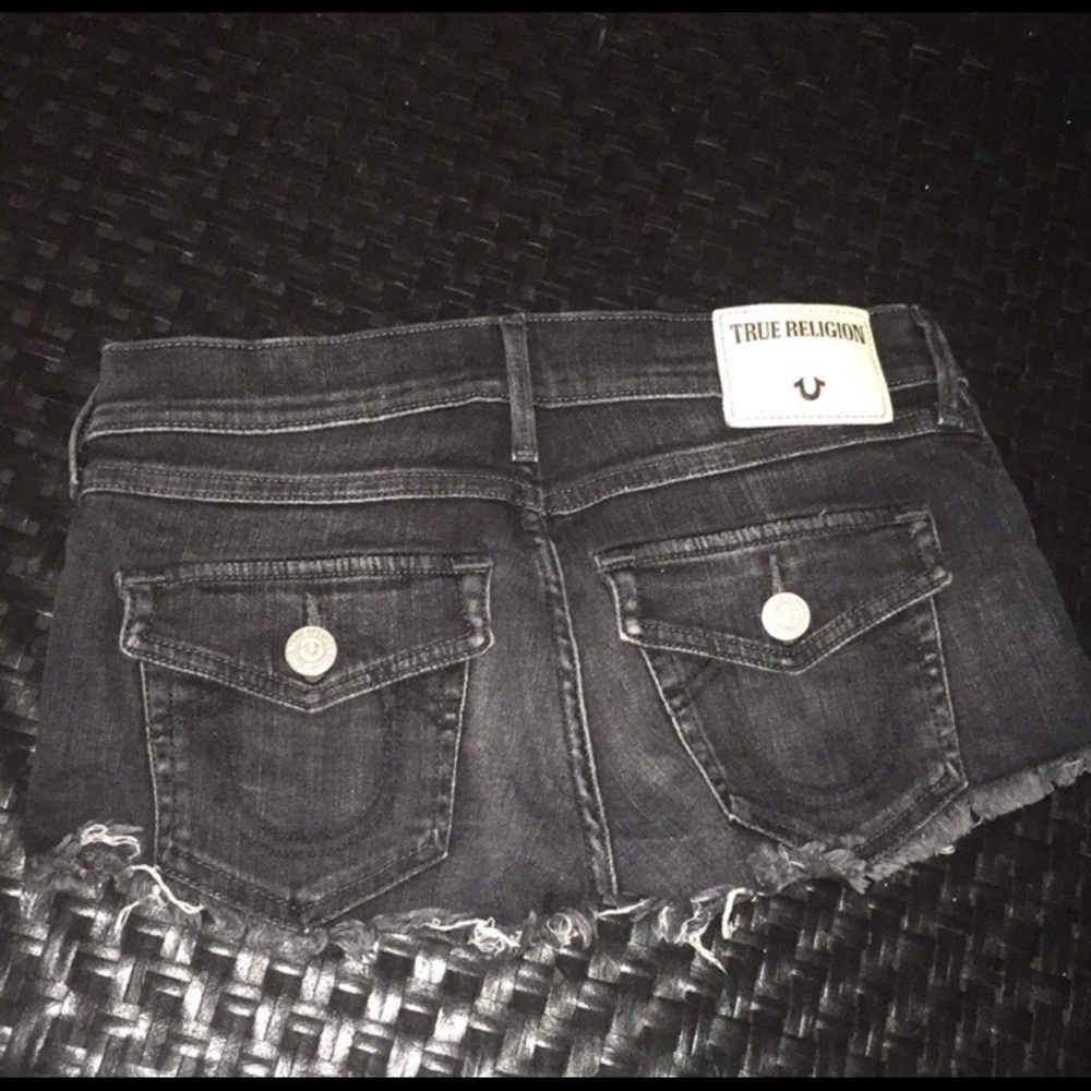 True religion black denim shorts ✨